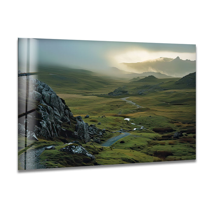 Scotland Mountains Glass Wall Art print picture on glass, Tempered Glass Wall Art
