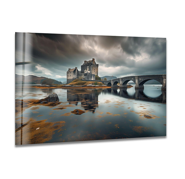 Scottish Castle Glass Wall Art print picture on glass, Tempered Glass Wall Art
