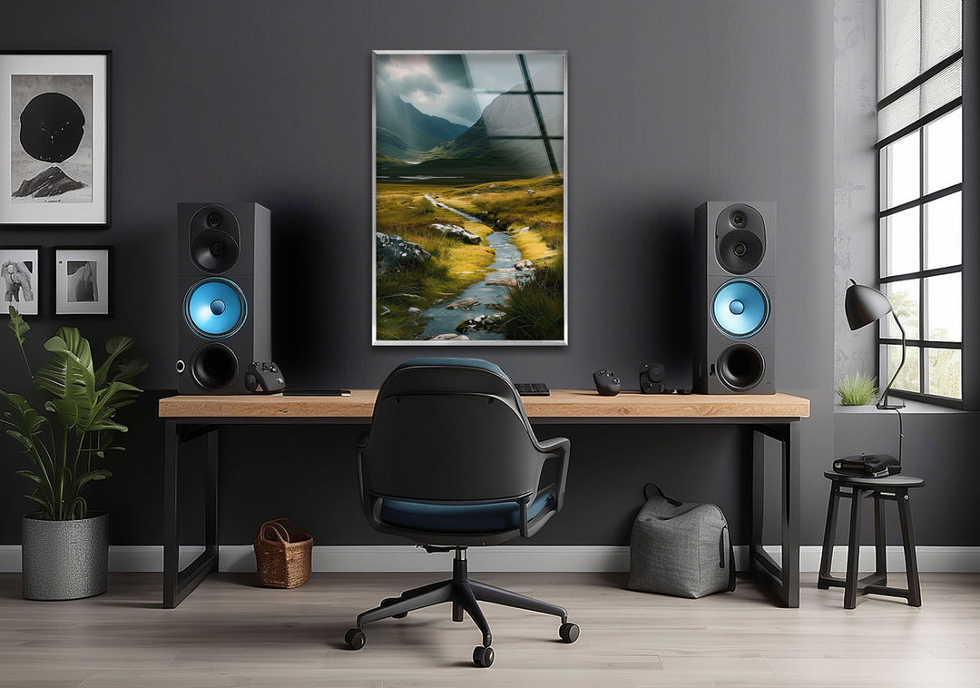 Scottish River & Mountain Glass Wall Art large glass photo prints, glass wall photos
