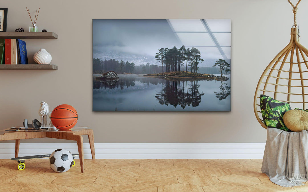 Scottish Foggy Island Glass Wall Art print on glass, glass printed photos
