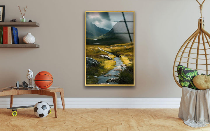 Scottish River & Mountain Glass Wall Art Glass Printing Wall Art, Print photos on glass
