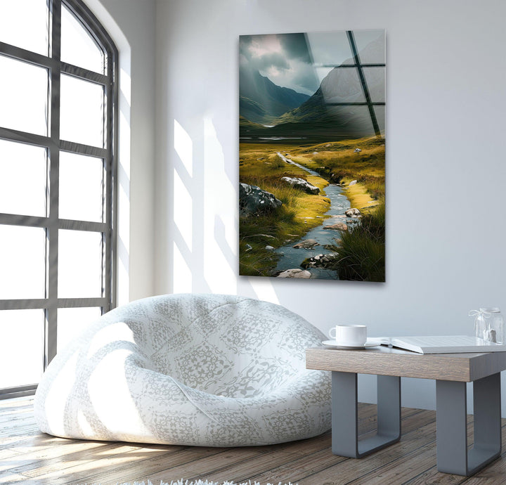 Scottish River & Mountain Glass Wall Art glass photo prints, glass picture prints
