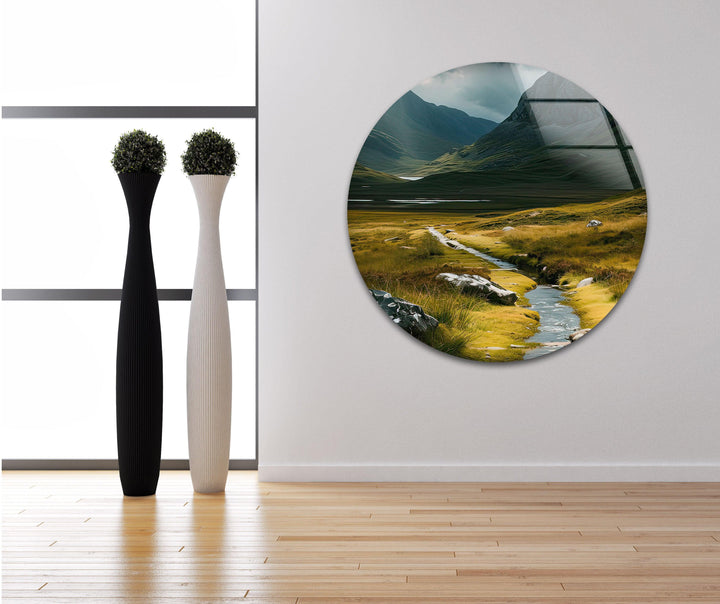 Scottish River & Mountain Glass Wall Art glass image printing, glass prints from photos
