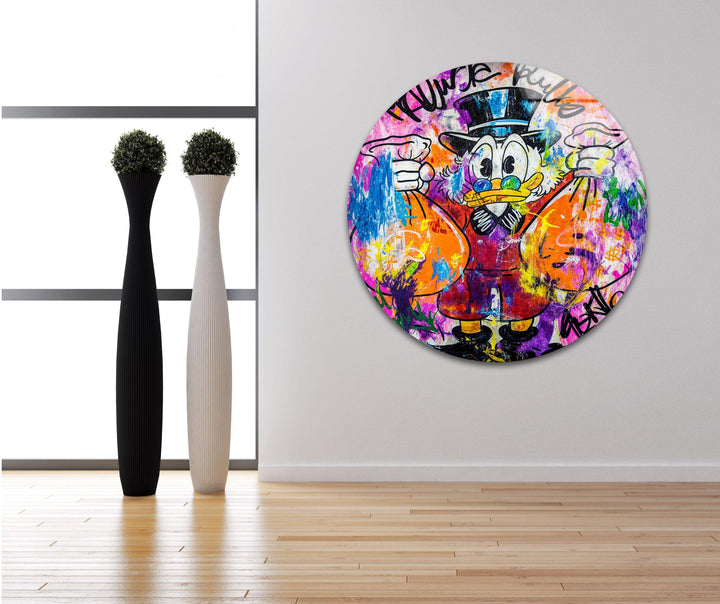 Scrooge Mcduck Pop Art Glass Wall Art large glass photo prints, glass wall photos
