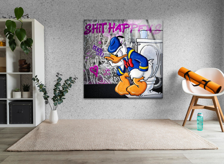 Shit Happiness Glass Wall Art large glass photo prints, glass wall photos
