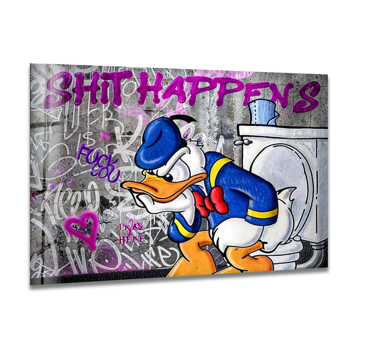 Shit Happiness Glass Wall Art print on glass, glass printed photos
