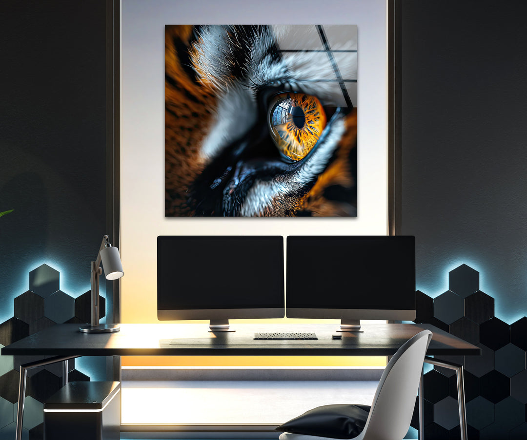 Single Tiger Eye Glass Wall Art glass pictures for Wall, glass prints wall art
