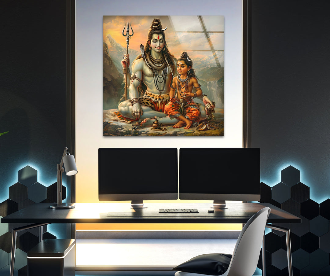 Shiva Buddha Glass Wall Art glass pictures for Wall, glass prints wall art
