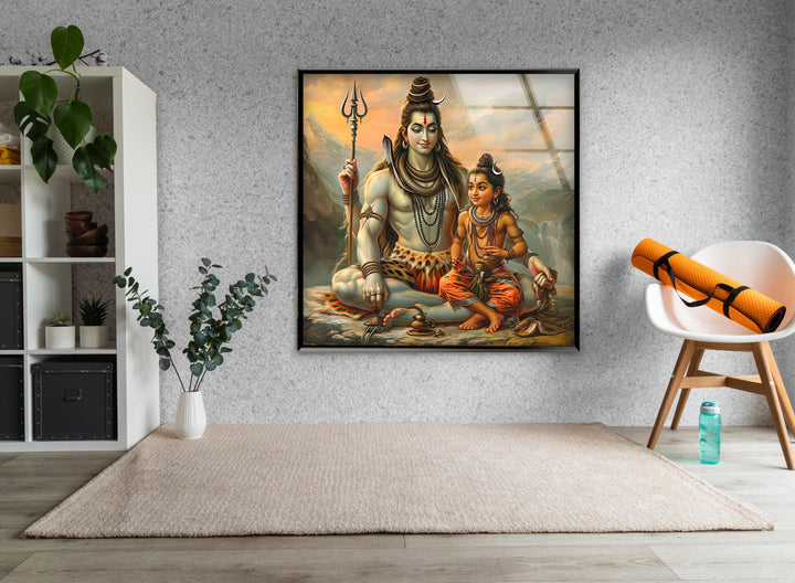 Shiva Buddha Glass Wall Art glass image printing, glass prints from photos
