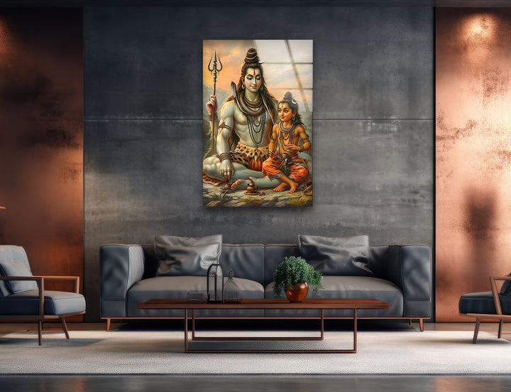 Shiva Buddha Glass Wall Art photo print on glass, prints on glass wall art
