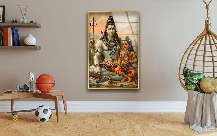 Shiva Buddha Glass Wall Art glass art painting, glass art for the Wall
