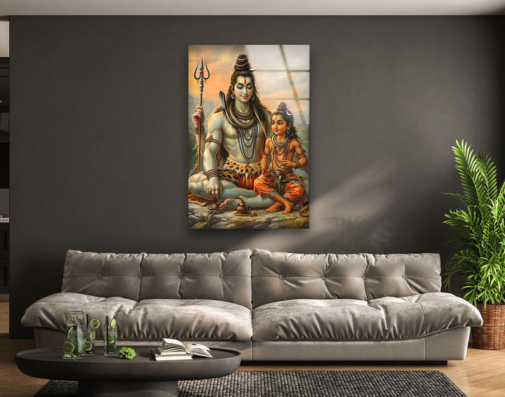 Shiva Buddha Glass Wall Art glass wall decor, glass wall art decor
