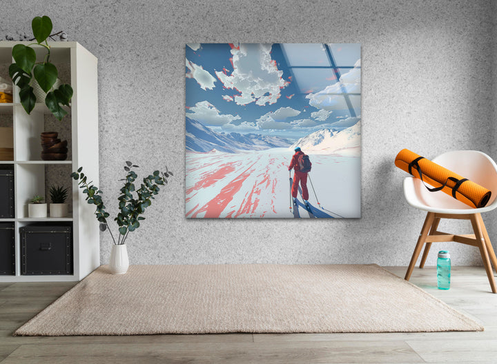 Skier Glass Picture Prints & Cool Art Pieces