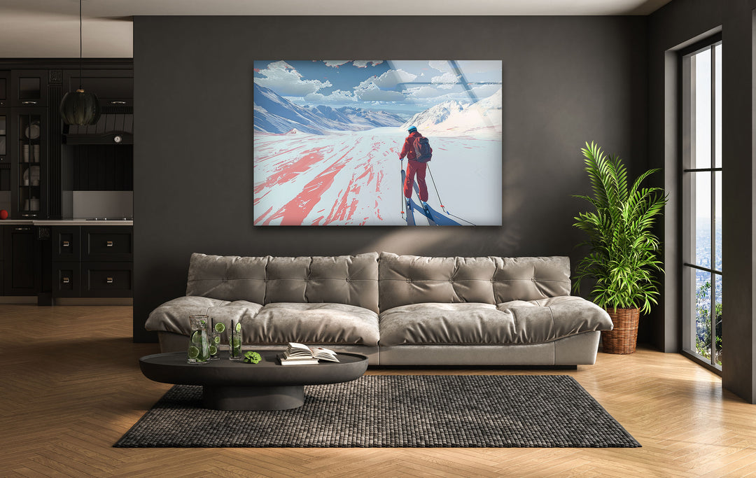 Skier Cool Abstract Art & Glass Wall Decor