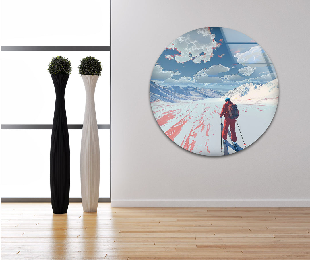 Skier Cool Abstract Art & Glass Art Prints