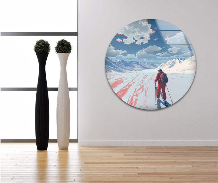 Skier Cool Abstract Art & Glass Art Prints