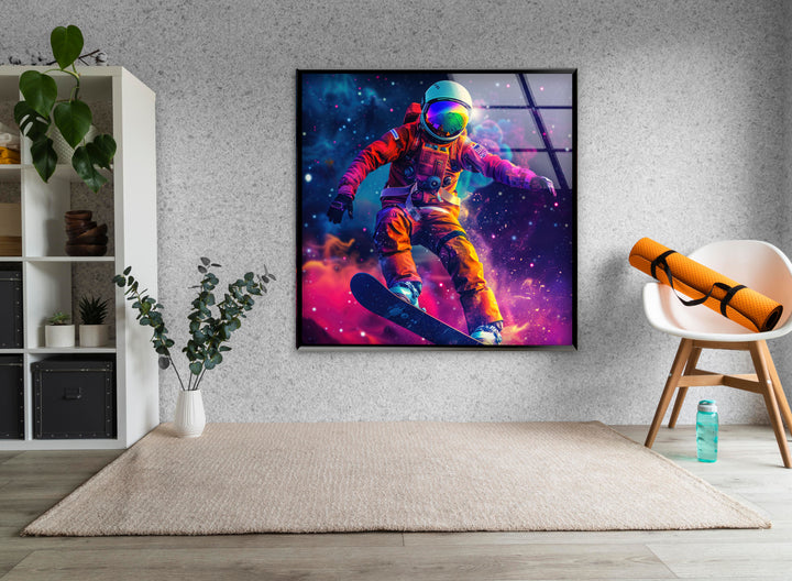 Snowboarder in an Astronaut Cool Art Prints & Glass Wall Pictures