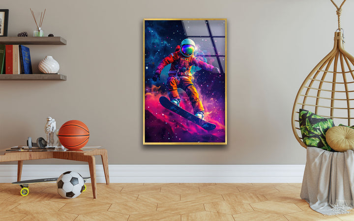 Snowboarder in an Astronaut Cool Wall Art & Glass Printing