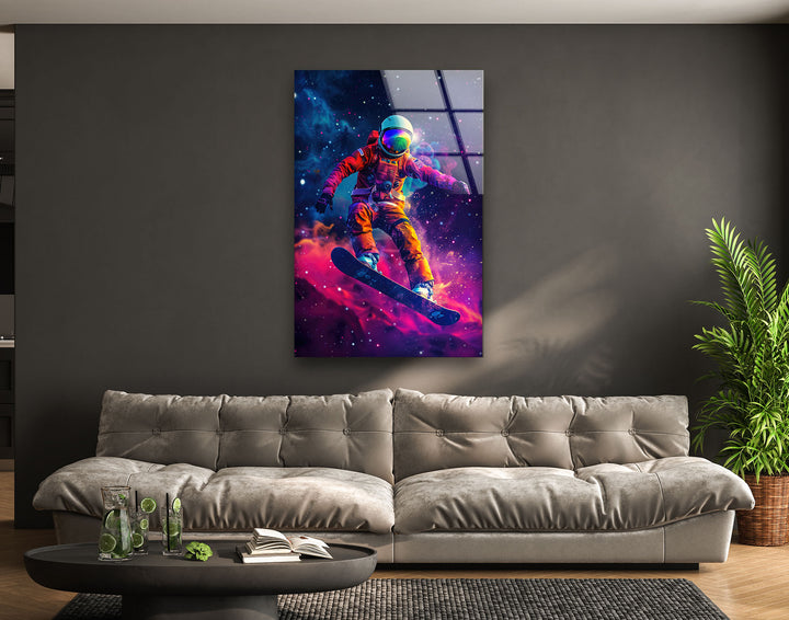 Snowboarder in an Astronaut Cool Art Prints & Glass Photo