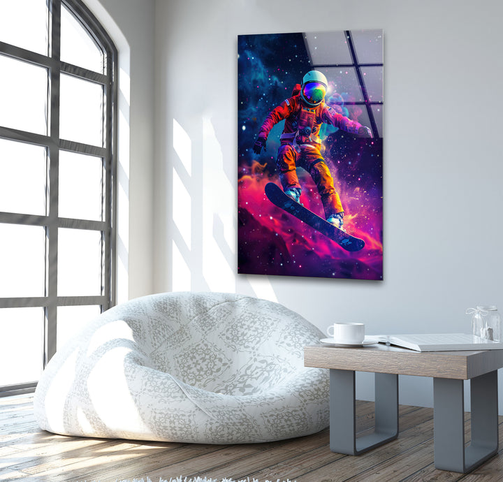 Snowboarder in an Astronaut Glass Wall Decor & Cool Artwork