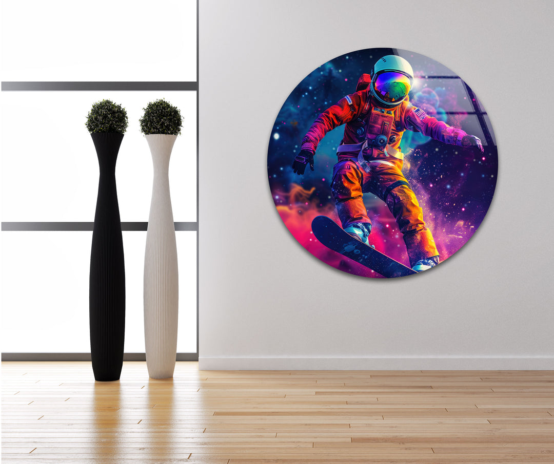 Snowboarder in an Astronaut Glass Photo Prints & Cool Abstract