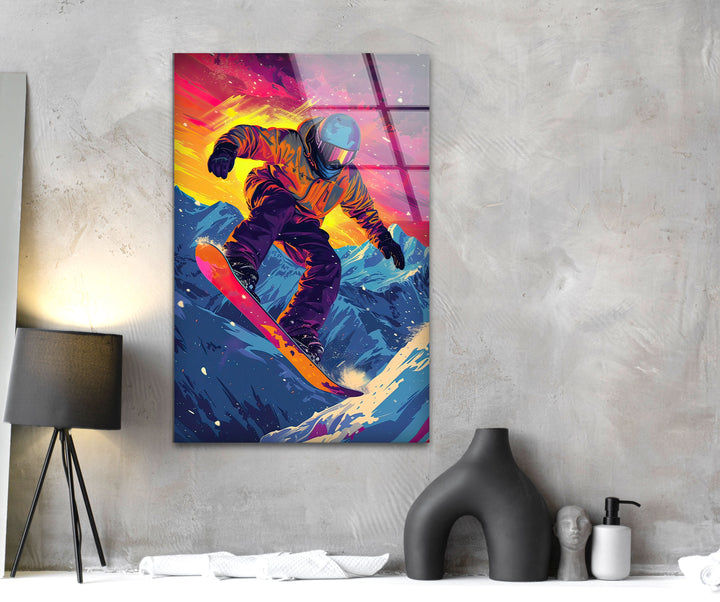 Snowboarder Glass Wall Art art glass wall art, glass wall art pictures
