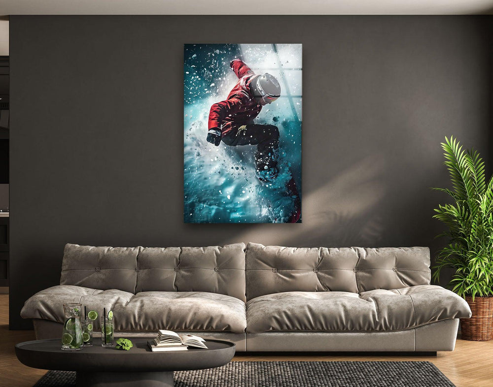 Snowboard Glass Wall Art photo print on glass, prints on glass wall art
