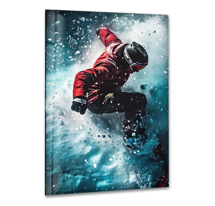 Snowboard Glass Wall Art custom glass pictures, glass art prints
