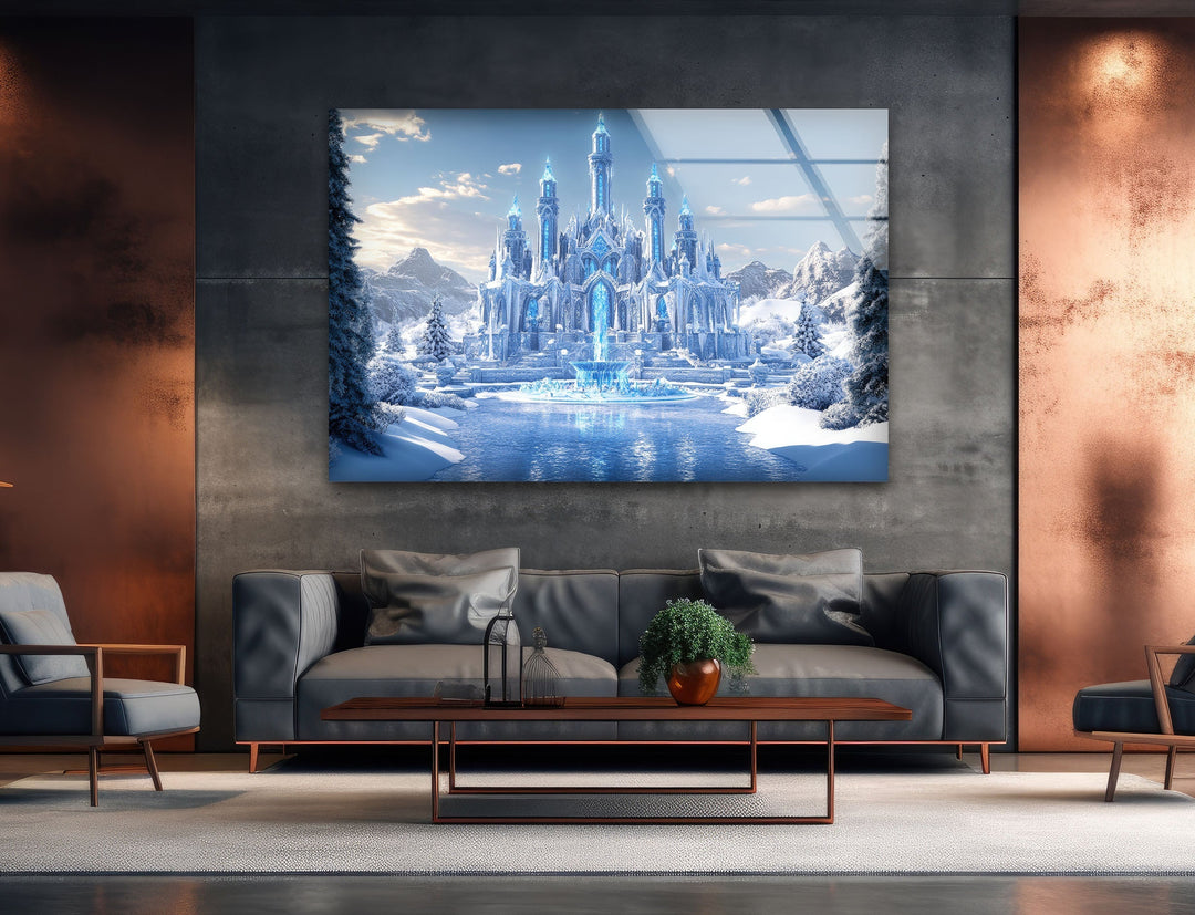 Snow Castle Glass Wall Art large glass photo prints, glass wall photos
