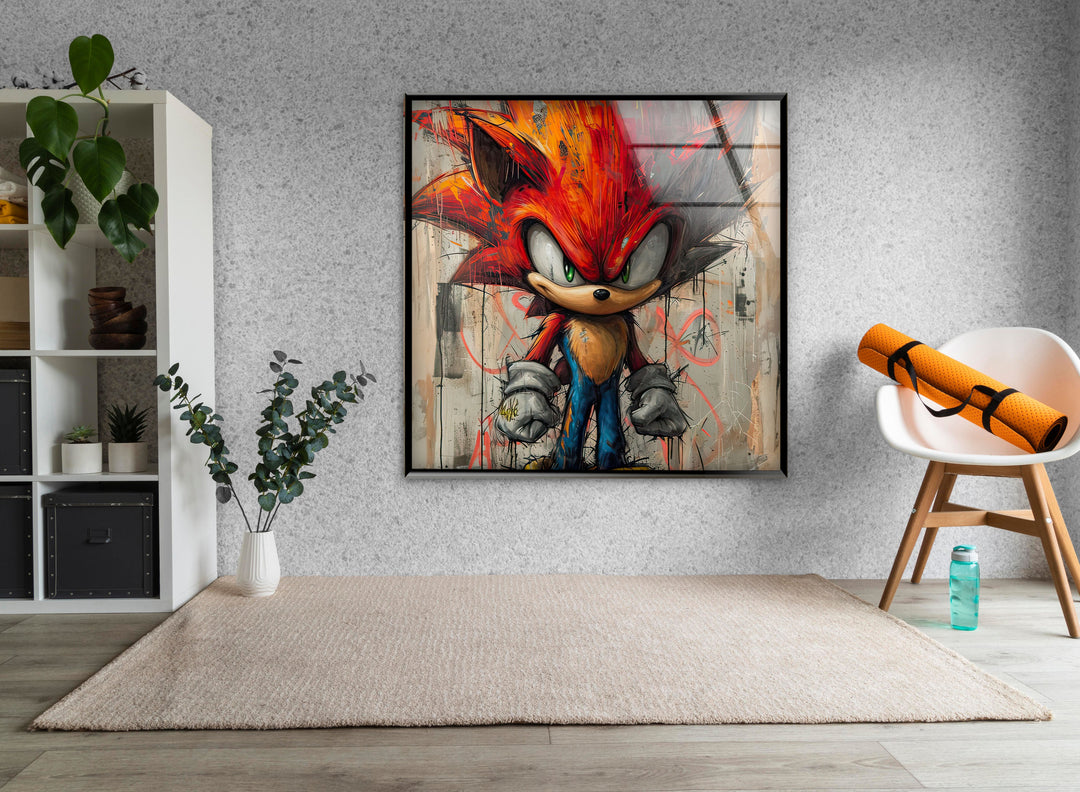 Sonic Blockbuster Glass Wall Art stained glass wall art, stained glass wall decor
