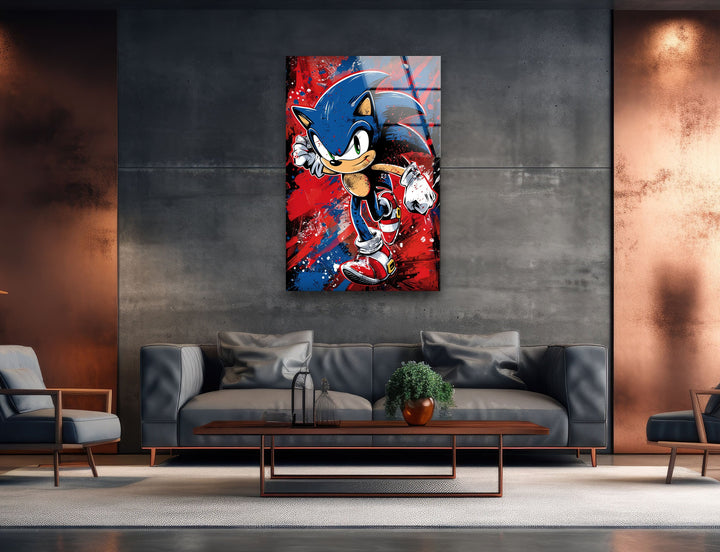 Sonic Art Glass Wall Art glass art painting, glass art for the Wall
