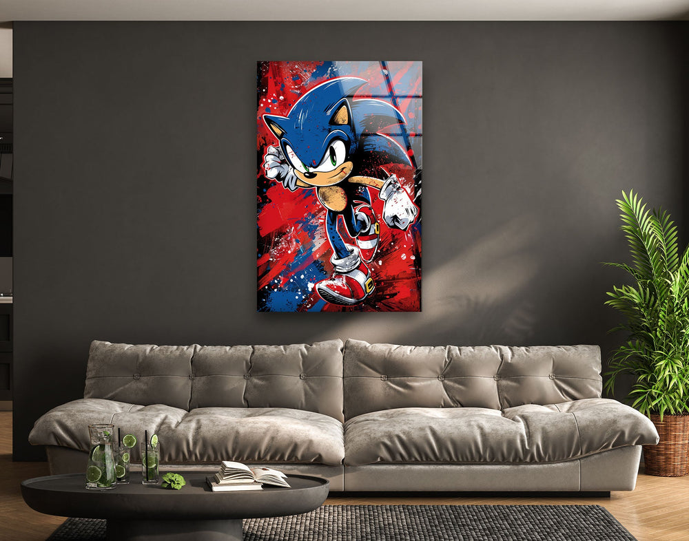 Sonic Art Glass Wall Art picture on glass wall art, photos printed on glass
