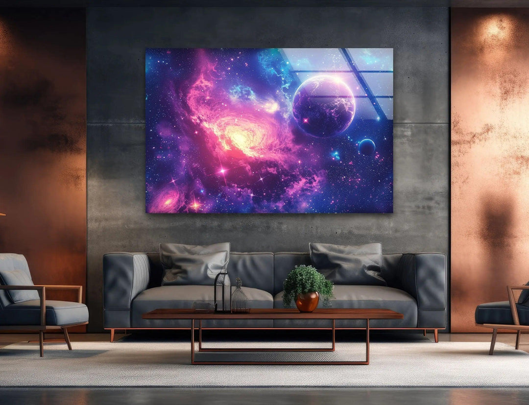 Universe Exploring Glass Wall Art, photo print on glass, prints on glass wall art