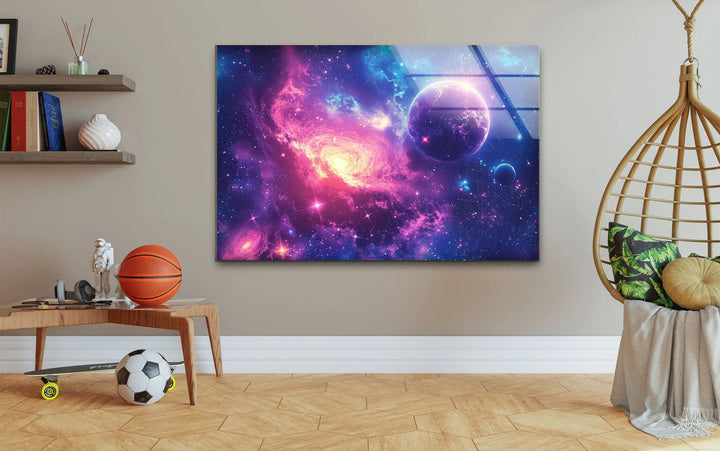 Universe Exploring Glass Wall Art, glass pictures for Wall, glass prints wall art