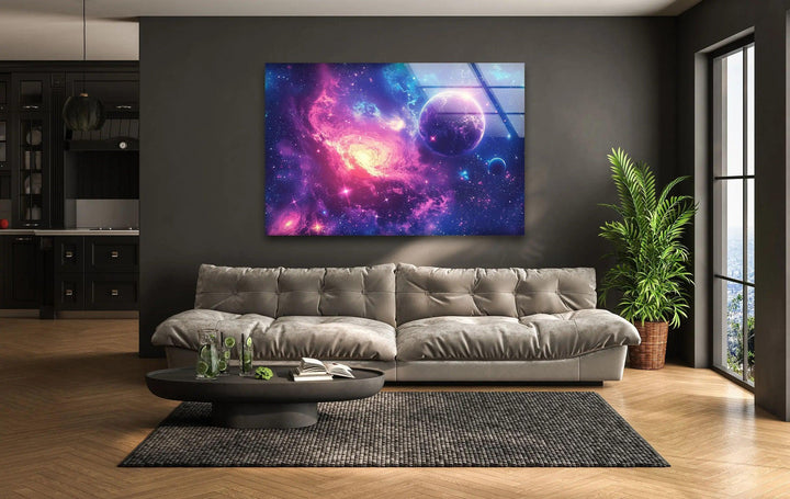 Universe Exploring Glass Wall Art, custom glass pictures, glass art prints