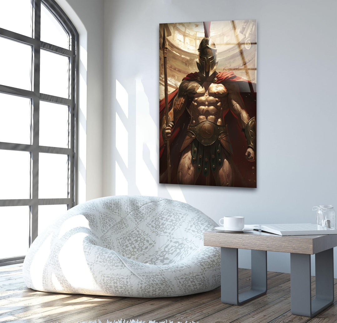 Spartan Warrior Glass Wall Art art glass wall art, glass wall art pictures
