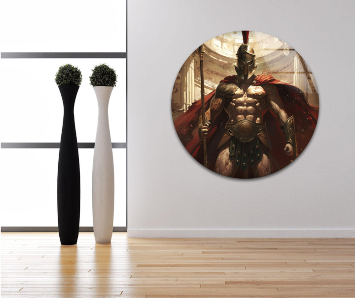 Spartan Warrior Glass Wall Art photo print on glass, prints on glass wall art
