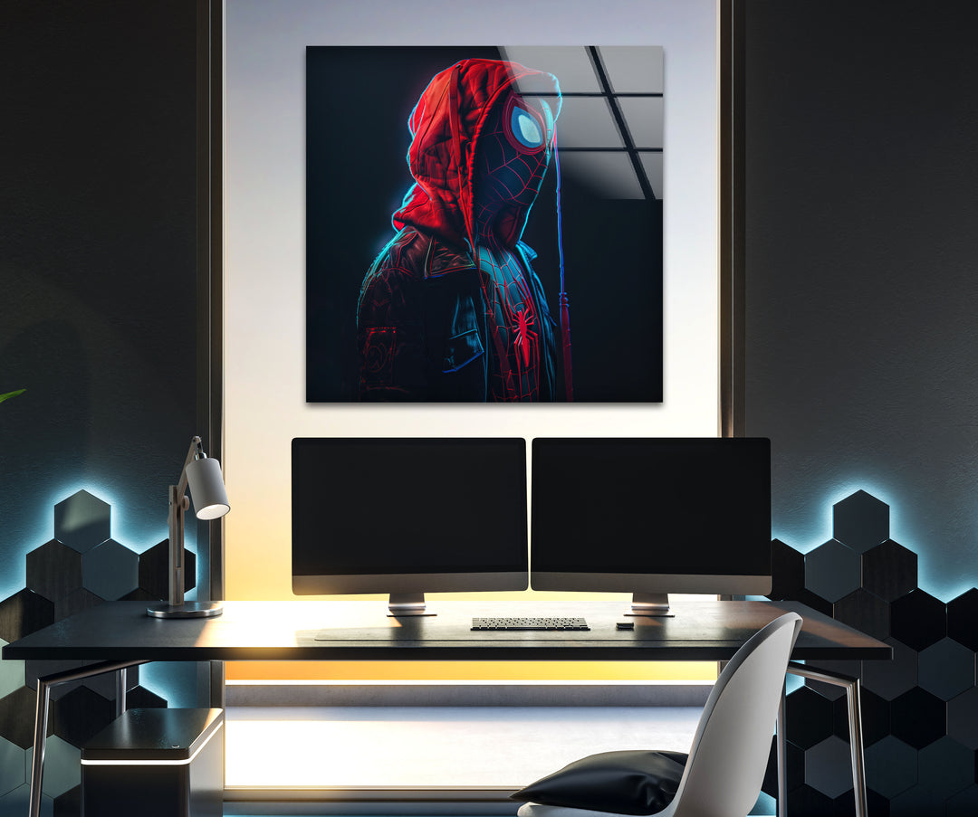 Miles Morales Spiderman Glass Wall Art art glass wall art, glass wall art pictures
