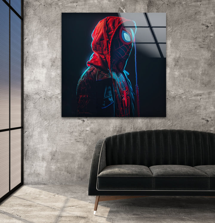 Miles Morales Spiderman Glass Wall Art stained glass wall art, stained glass wall decor
