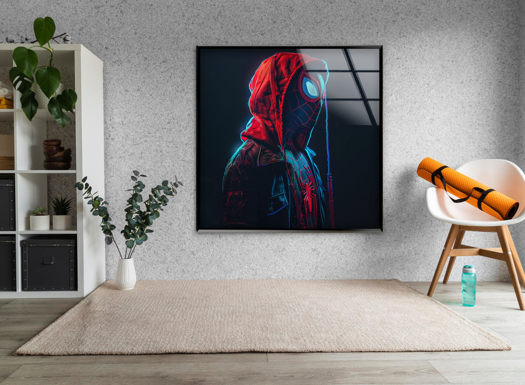 Miles Morales Spiderman Glass Wall Art glass photo prints, glass picture prints
