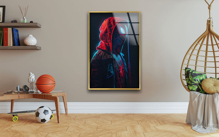 Miles Morales Spiderman Glass Wall Art glass pictures for Wall, glass prints wall art
