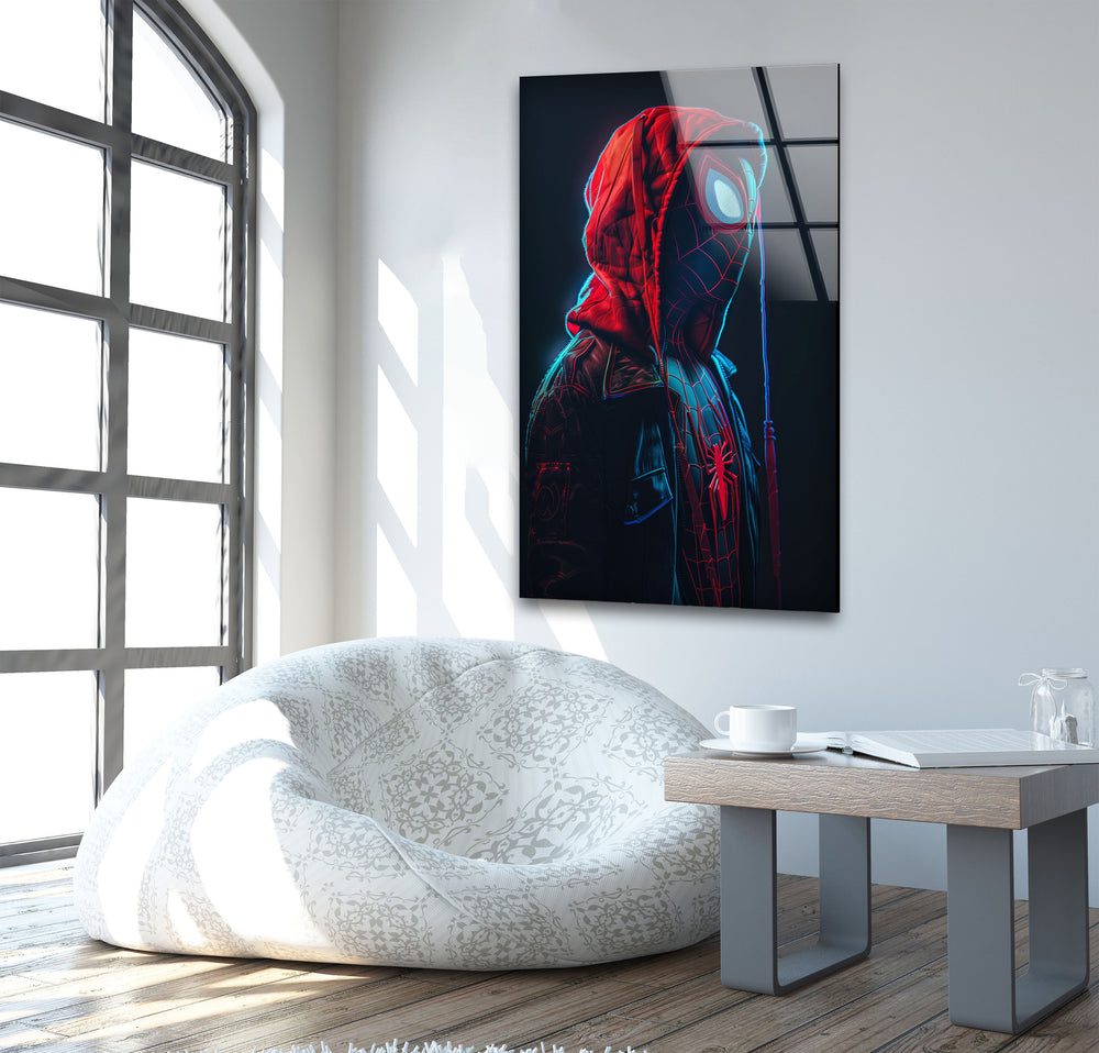 Miles Morales Spiderman Glass Wall Art glass wall decor, glass wall art decor
