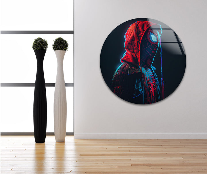 Miles Morales Spiderman Glass Wall Art glass image printing, glass prints from photos
