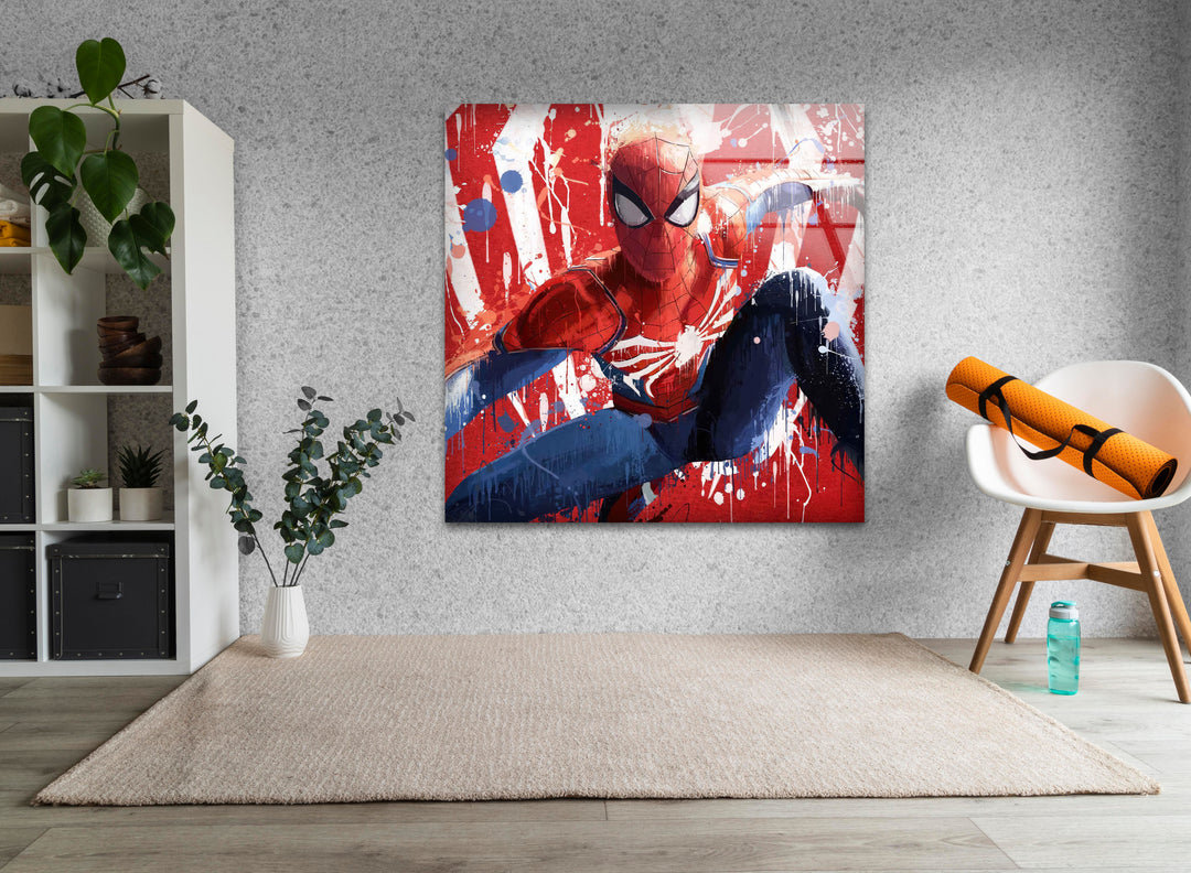 Spiderman 3 Glass Wall Art custom glass photo prints, large glass prints
