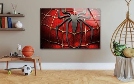 Spider-Man Symbol Glass Wall Art