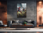 Spider Man vs Captain America Tempered Glass Wall Art - MyPhotoStation