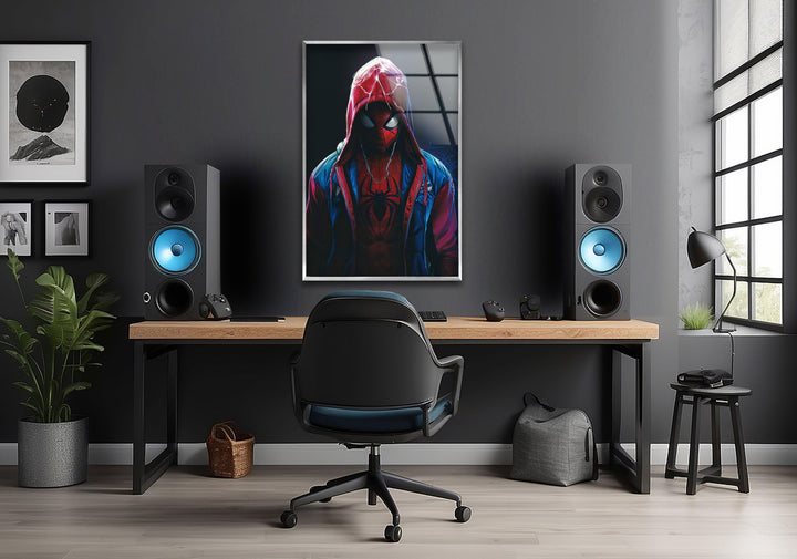 Spider-Man Miles Morales Glass Wall Art glass photo prints, glass picture prints
