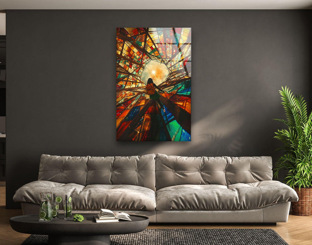 Stained Colored Man Glass Wall Art glass art painting, glass art for the Wall