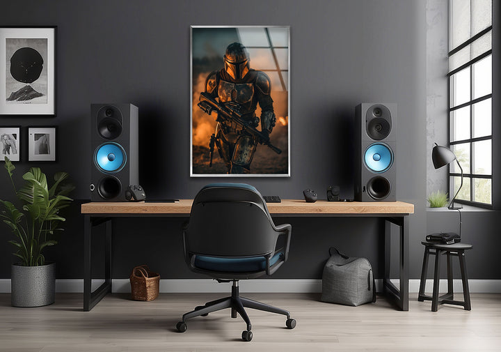 The Mandalorian Star Wars Glass Wall Art art glass wall art, glass wall art pictures
