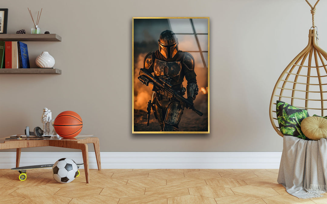 The Mandalorian Star Wars Glass Wall Art glass image printing, glass prints from photos
